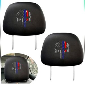 2 Punisher skull headrest covers